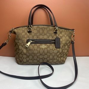Coach logo satchel crossbody bag